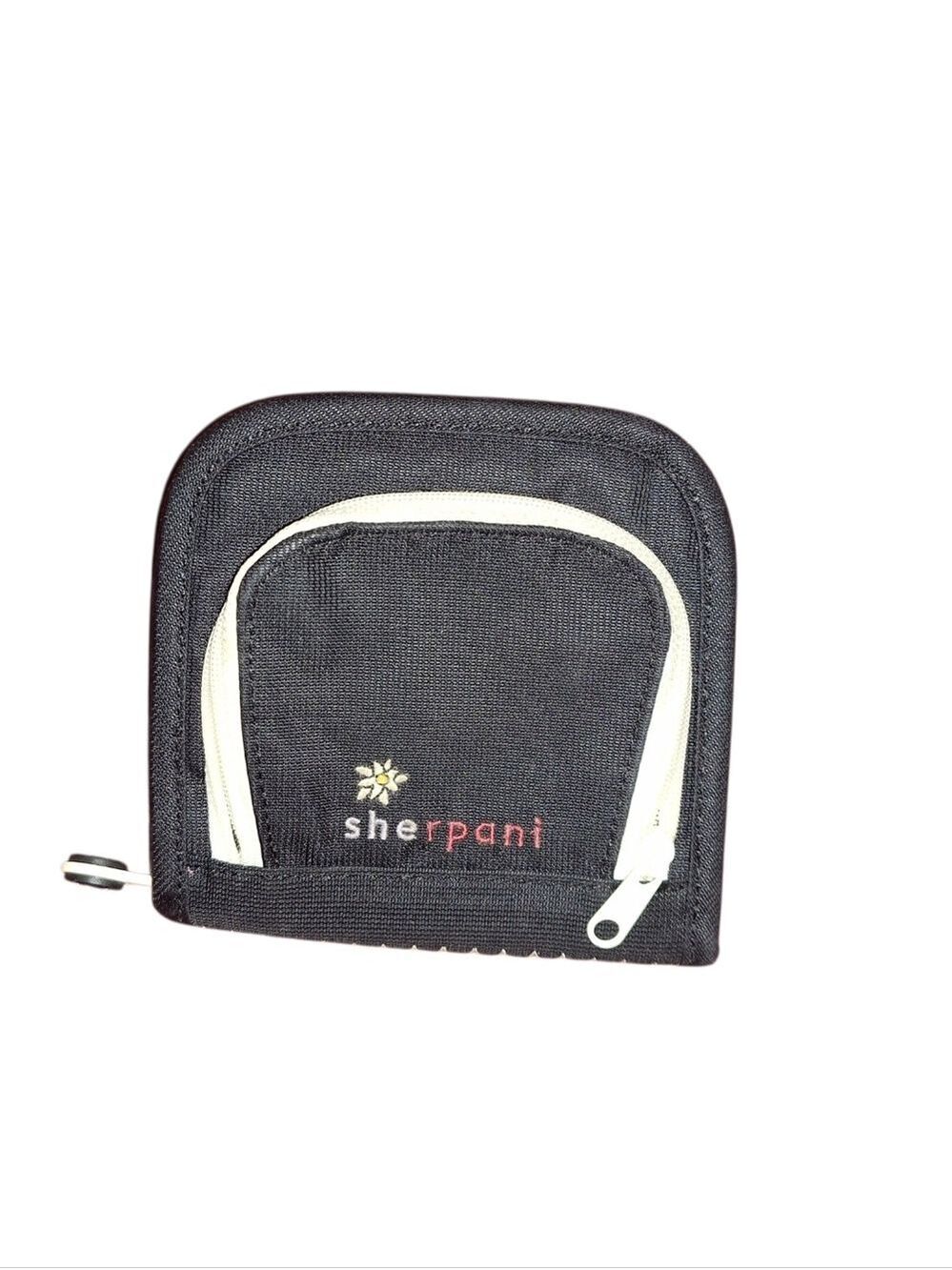 Sherpani Black Zip Wallet with Cream Trim